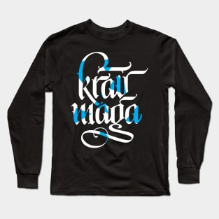 Krav Maga Calligraphy Long Sleeve T-Shirt